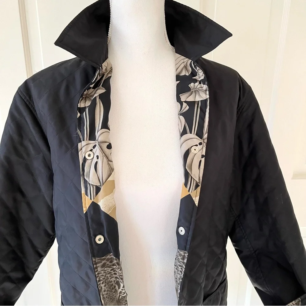 Ferragamo black quilted jacket S - Picture 2 of 16